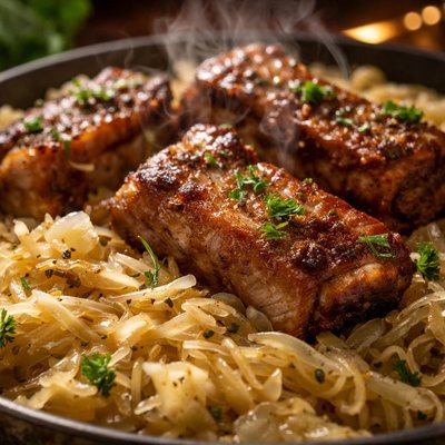 Image of German Sauerkraut and Country Ribs