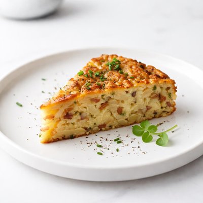 Image of German Savory Potato Cake Kartoffelkuchen