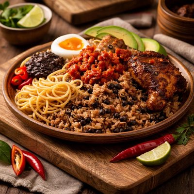 Image of Ghanaian Waakye Beans and Rice