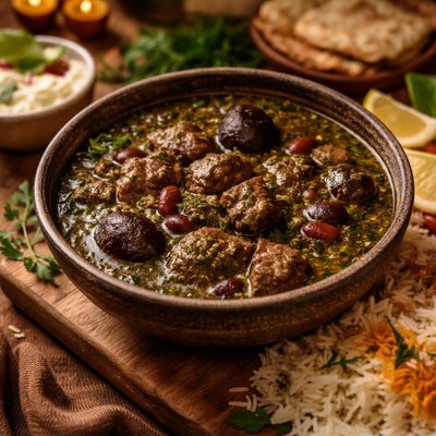 Image of Ghormeh Sabzi Persian Green Stew