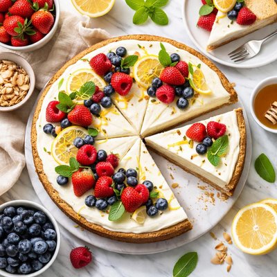 Image of Giada De Laurentiis Mascarpone Cheesecake with Almond Crust