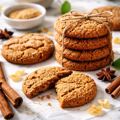 Image of Giant Low Fat Ginger Cookies