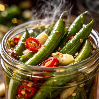 Image of Ginger and Chile Pickled Green Beans