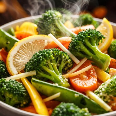 Image of Ginger and Lemon Steamed Vegetables