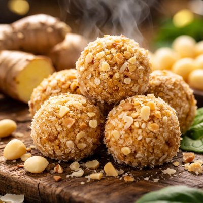 Image of Ginger and Macadamia Nut Balls