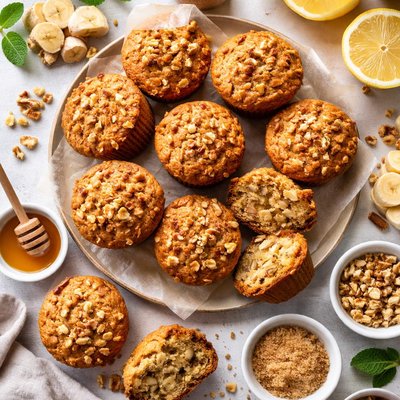 Image of Ginger Banana Nut Muffins