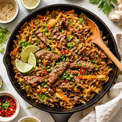 Image of Ginger Beef and Cabbage Low Carb