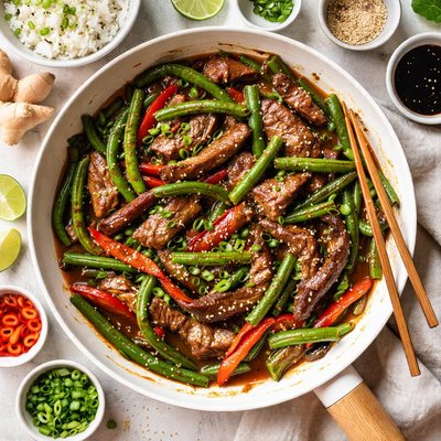 Image of Ginger Beef and Green Bean Stir Fry