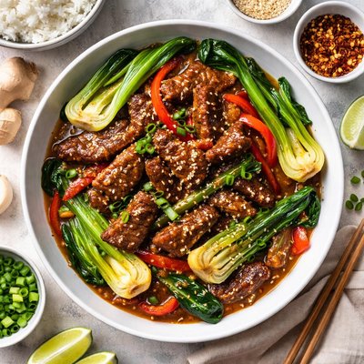 Image of Ginger Beef with Bok Choy