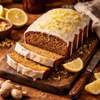 Image of Ginger Cake Iced in Lemon