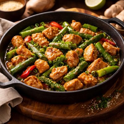 Image of Ginger Chicken Asparagus Stir Fry
