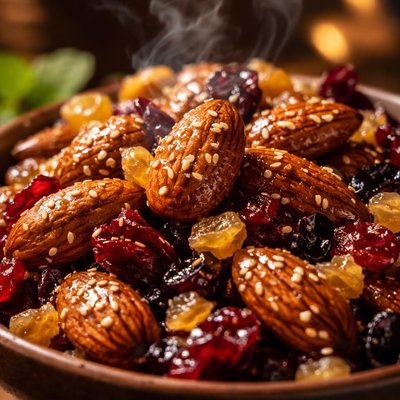 Image of Ginger Glazed Almonds with Dried Fruit