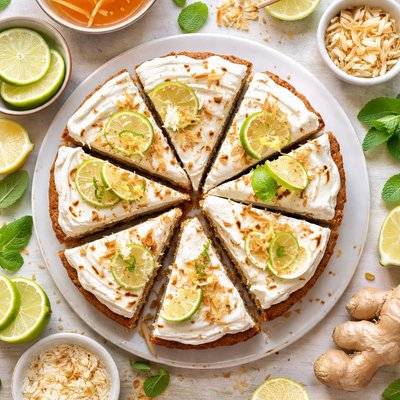 Image of Ginger Lime Coconut Cake with Marshmallow Frosting