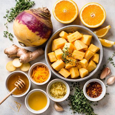 Image of Ginger Orange Rutabaga Yellow Turnip or Swede