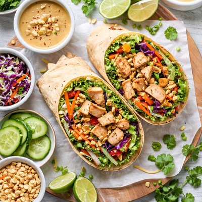 Image of Ginger Peanut Chicken Salad Wrap