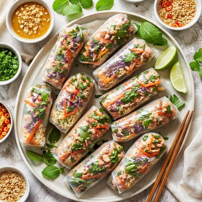 Image of Ginger Pork Spring Rolls