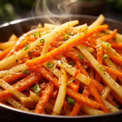 Image of Ginger Sauteed Carrot and Potato Slivers