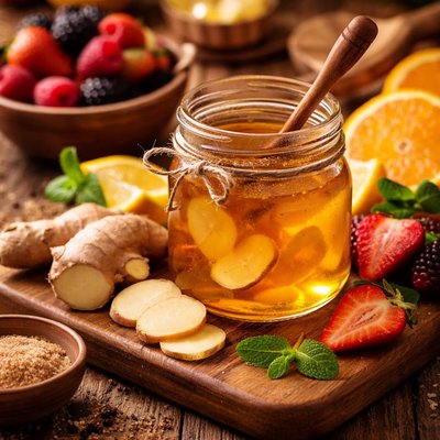 Image of Ginger Simple Syrup for Fresh Fruits