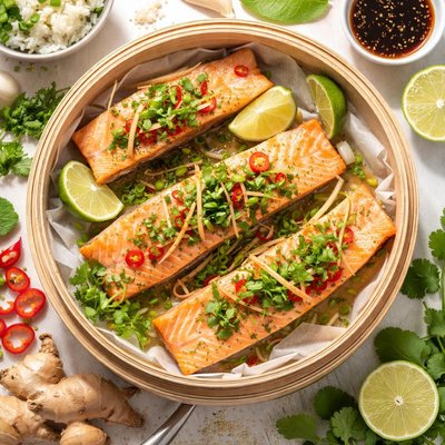 Image of Ginger Steamed Salmon
