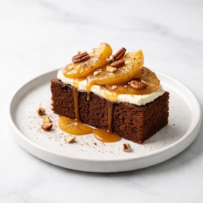 Image of Gingerbread Cake with Caramelized Pears