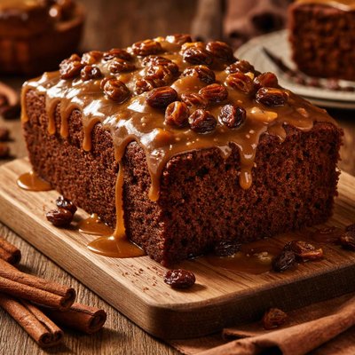 Image of Gingerbread Cake with Rum Raisin Sauce