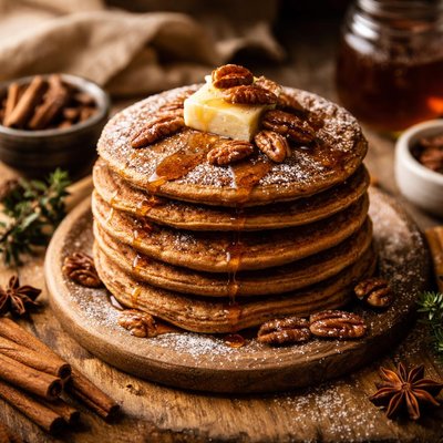 Image of Gingerbread Pancakes Healthy Whole Wheat and Low Fat