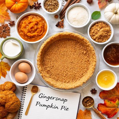 Image of Gingersnap Pumpkin Pie Recipe Tasteofhome Com