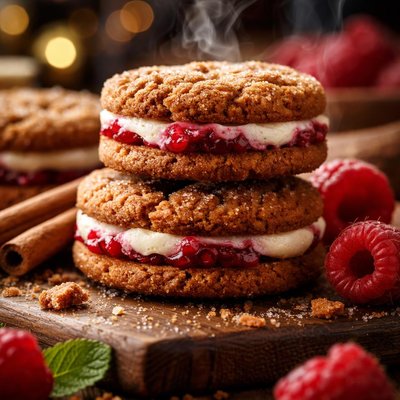 Image of Gingersnap Raspberry Sandwich Cookies