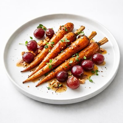 Image of Glazed Carrots and Grapes