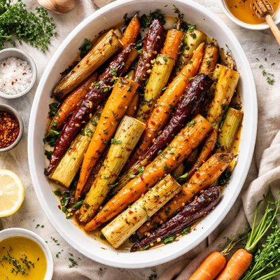 Image of Glazed Carrots and Leeks