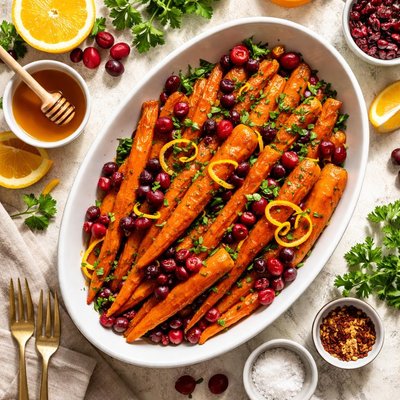 Image of Glazed Carrots with Orange and Cranberries
