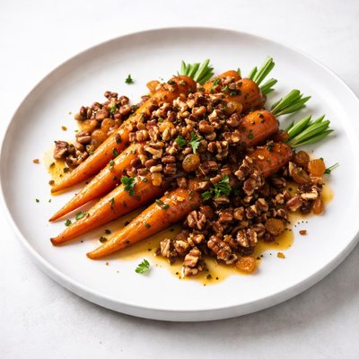 Image of Glazed Carrots with Pecan Apricot Raisin Sauce P C