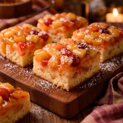 Image of Glazed Fruit Cocktail Squares