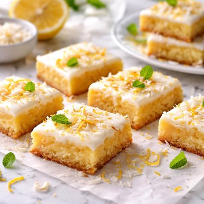 Image of Glazed Lemon Coconut Bars