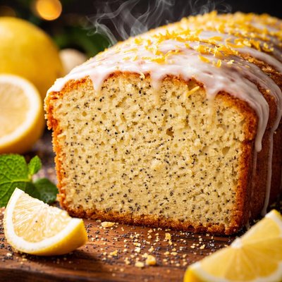 Image of Glazed Lemon Poppy Seed Pound Cake