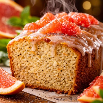 Image of Glazed Rio Star Grapefruit Poppy Seed Cake