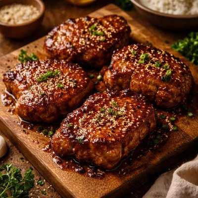 Image of Glazed Sesame Pork Chops