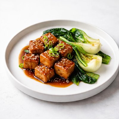 Image of Glazed Tofu with Bok Choy