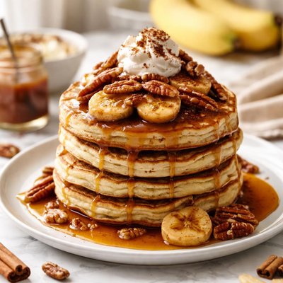 Image of Gluten Free Bananas Foster Pancakes
