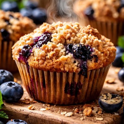 Image of Gluten Free Casein Free Blueberry Streusel Muffins