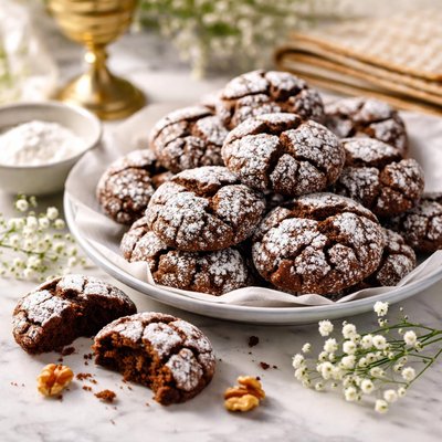 Image of Gluten Free Chocolate Crinkle Cookies for Passover