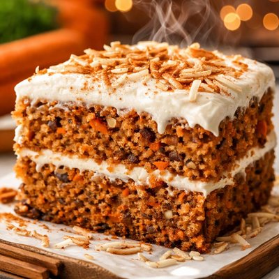 Image of Gluten Free Coconut Carrot Cake with Cream Cheese Icing