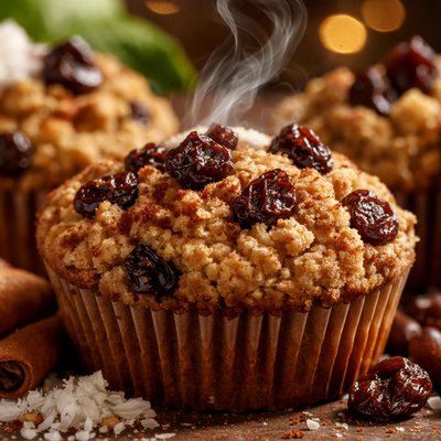 Image of Gluten Free Coconut Flour Cinnamon Raisin Muffins