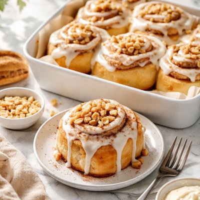 Image of Gluten Free Macadamia Nut Cinnamon Rolls Made with Gf Bisquick M