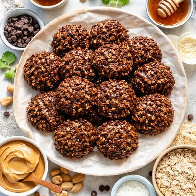 Image of Gluten Free No Bake Cookies Chocolate Peanut Butter and Oats