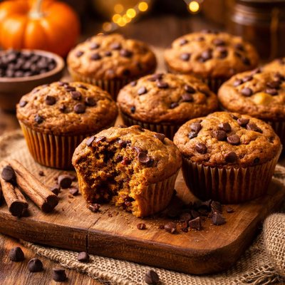 Image of Gluten Free Pumpkin Chocolate Chip Muffins