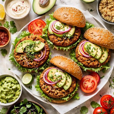 Image of Gluten Free Vegan Quinoa Burgers