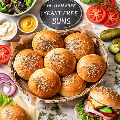 Image of Gluten Free Yeast Free Sandwich and Hamburger Buns