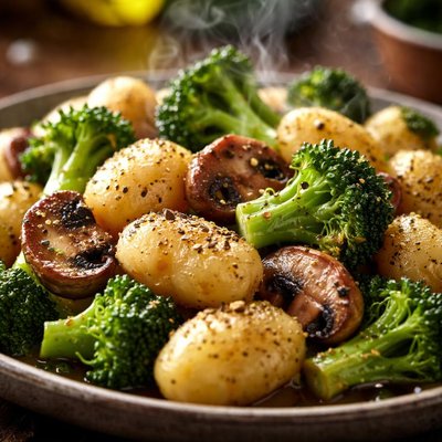 Image of Gnocchi with Broccoli and Mushrooms
