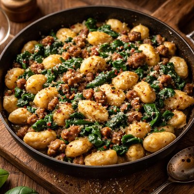 Image of Gnocchi with Sausage and Spinach